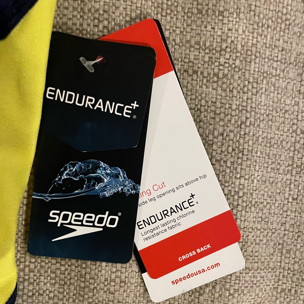 Speedo Endurance+ One Piece Swimsuit Women’s US Size 28 (XXS) Blue Gold - Picture 6 of 11